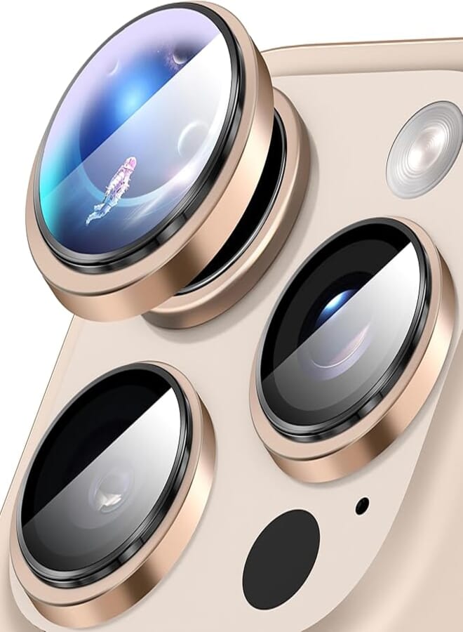 Diruite Camera Protection for iPhone 16 Pro/16 Pro Max Camera Lens Protective Film, Convex Platform HD Tempered Glass + Aluminium Ring Camera Protection for iPhone 16 Pro/16 Pro Max Camera Protector